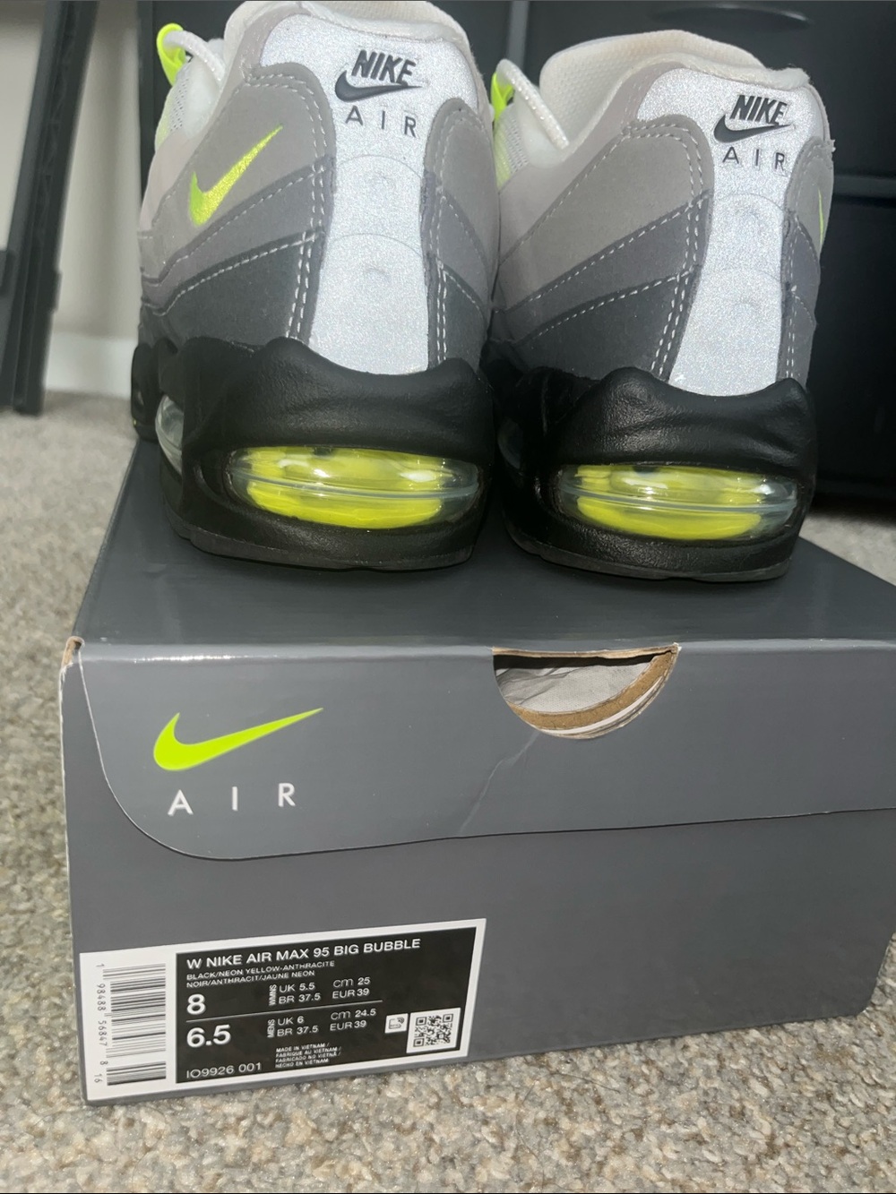🔥NIB AirMax 95 Classic Lime Green - Picture 4 of 5